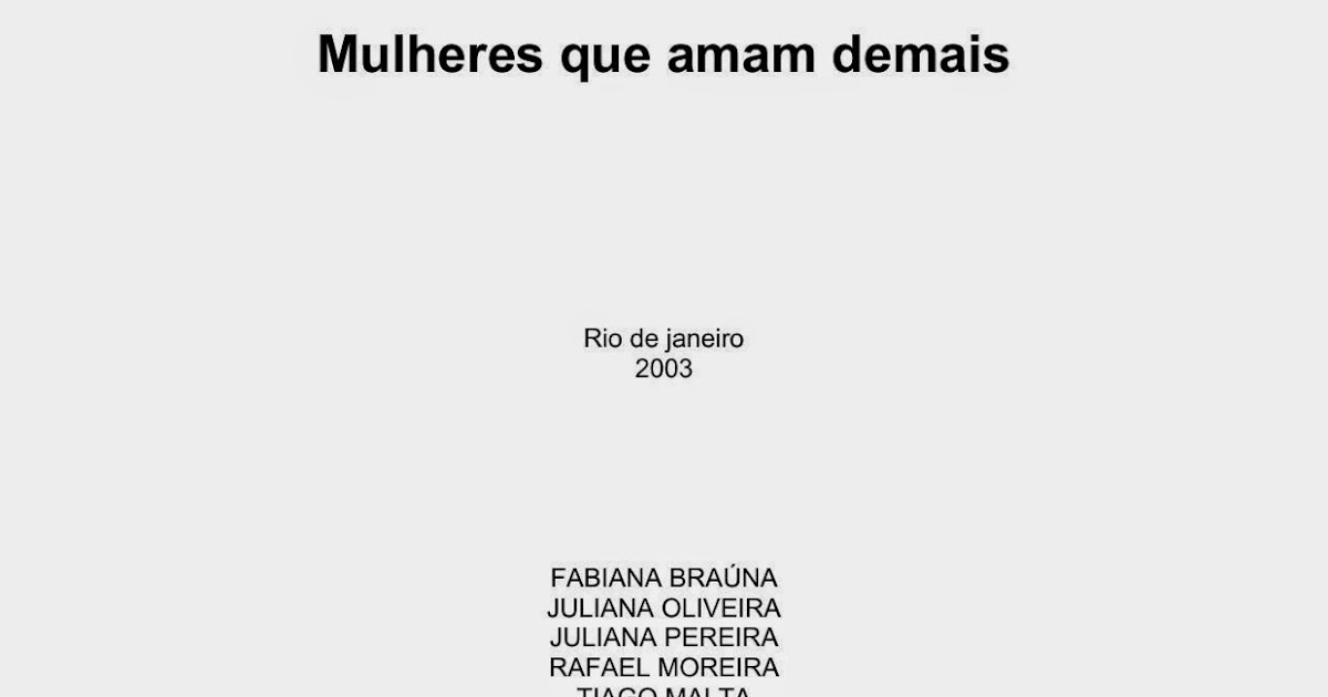 Caracter sticas do Homem e Mulher que amam demais